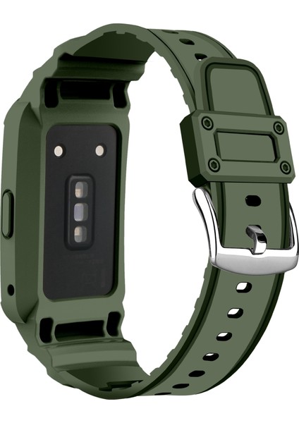 Honor Band 6/huawei Band 6/7 Yedek Tpu Watch Band Ayarlanabilir Bilek Kayışı + Saat Kılıfı - Asker Yeşili Için (Yurt Dışından) fiyatları