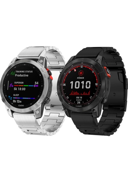 Garmin Fenix ​​7x / 7x Güneş / Enduro / Coros Vertix 2 Saati Strap Paslanmaz Çelik Saat Band 26MM Yedek Kayış Katlanır Tokalı - Gümüş (Yurt Dışından) indirimleri