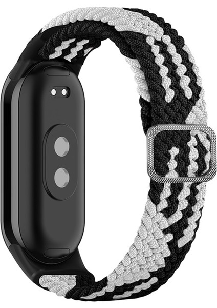 Xiaomi Smart Band 8 Elastik Saat Bandı Naylon Örgülü Bilek Kayışı Pmma Ekran Koruyucusu - Siyah / Beyaz (Yurt Dışından) indirimleri