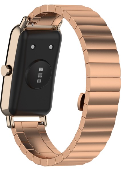Huawei Watch Fit Fit Mini 16MM Paslanmaz Çelik Saat Bandı Akıllı Saat Kayışı - Gül Altın (Yurt Dışından)