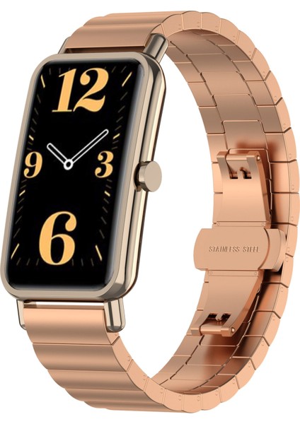 Huawei Watch Fit Fit Mini 16MM Paslanmaz Çelik Saat Bandı Akıllı Saat Kayışı - Gül Altın (Yurt Dışından) fiyatları