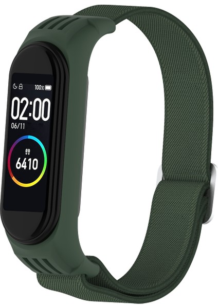 Xiaomi Mi Band 3/4/5/6 Için Elastik Naylon Akıllı Saat Kayışı Yedek Saat Bandı - Asker Yeşili (Yurt Dışından) fiyatları