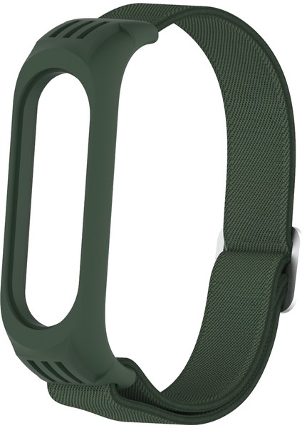Xiaomi Mi Band 3/4/5/6 Için Elastik Naylon Akıllı Saat Kayışı Yedek Saat Bandı - Asker Yeşili (Yurt Dışından) modelleri