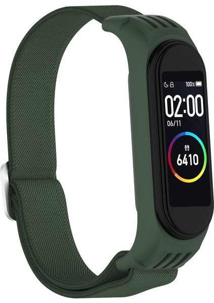 Xiaomi Mi Band 3/4/5/6 Için Elastik Naylon Akıllı Saat Kayışı Yedek Saat Bandı - Asker Yeşili (Yurt Dışından) fırsatları