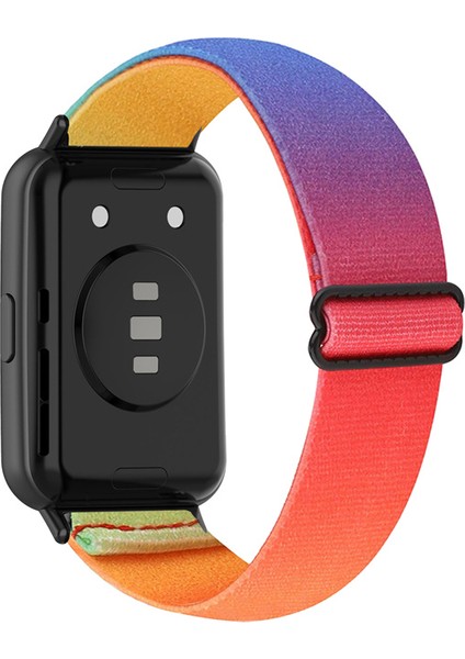 Huawei Watch Fit 2 Akıllı Saat Bandı Yedek Etnik Stil Nefes Alabilir Örgülü Naylon Bilek Kayışı - Gökkuşağı Rengi (Yurt Dışından)