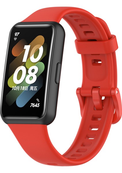 Huawei Band 7 Için Silikon Akıllı Watchme Bandı Düz Renkli Ayarlanabilir Bilek Kayışı - Kırmızı (Yurt Dışından) fiyatları