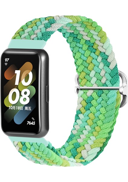 Huawei Band 7 Örgülü Watch Band Yedek Bilek Kayışı Ayarlanabilir Tokalı - Coloful Green (Yurt Dışından) indirimleri