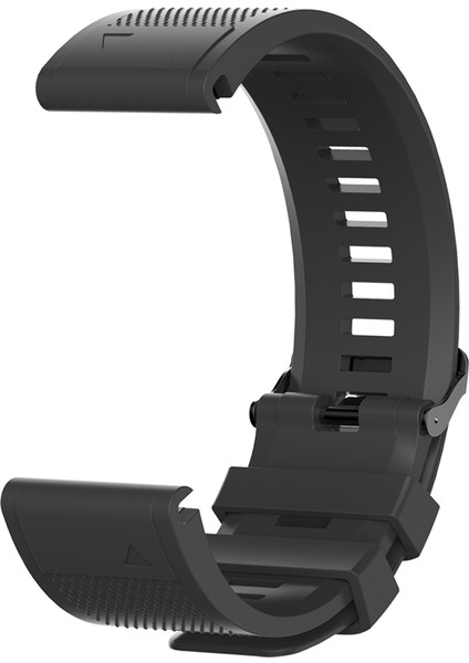 26MM Silikon Garmin Fenix ​​6x/6x Pro/fenix ​​5x/fenix ​​5x Plus Yumuşak Saat Bilek Kayışı - Siyah (Yurt Dışından)