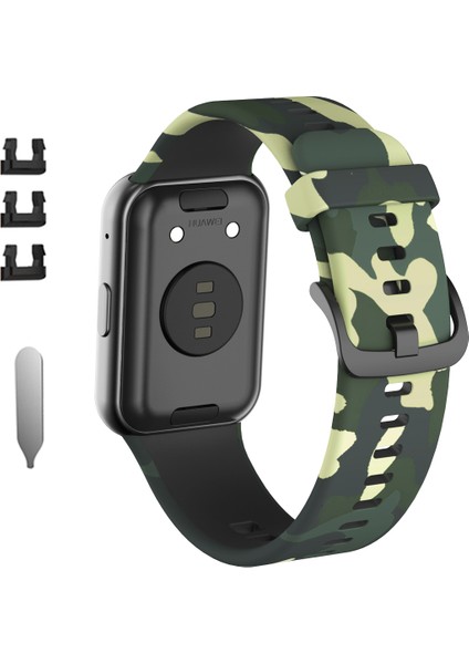 Desen Baskı Silikon Watchme Bandı Kayışı Huawei Için Fit - Kamuflaj Için (Yurt Dışından)