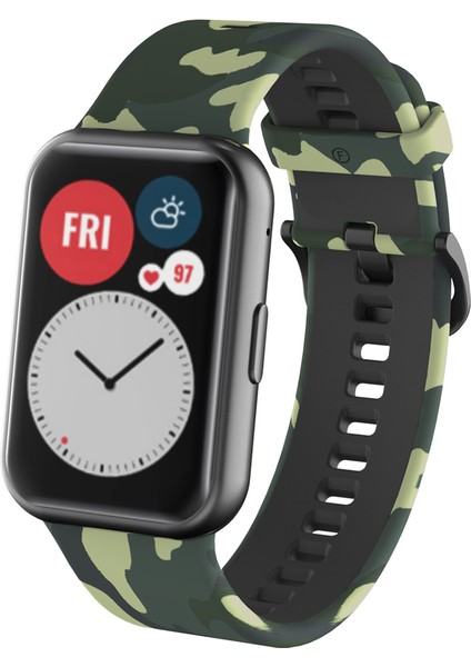 Desen Baskı Silikon Watchme Bandı Kayışı Huawei Için Fit - Kamuflaj Için (Yurt Dışından) modelleri