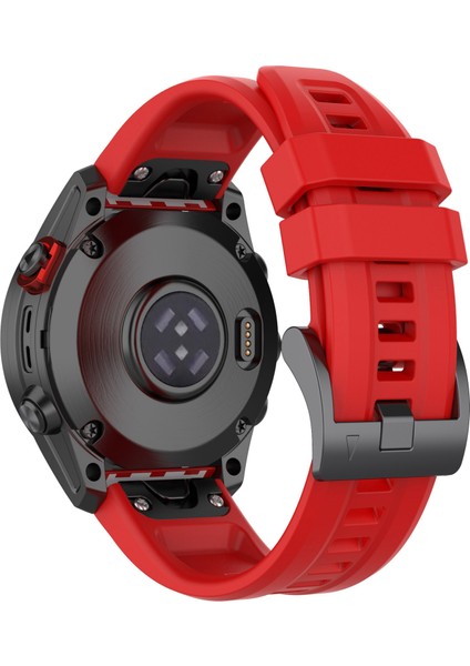 Garmin Fenix ​​7x/7x Solar/6x/6x Pro/tactix 7 Silikon Saati Bilek Bandı Spor Watchme Bandı 26MM - Kırmızı (Yurt Dışından)