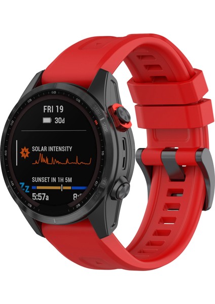 Garmin Fenix ​​7x/7x Solar/6x/6x Pro/tactix 7 Silikon Saati Bilek Bandı Spor Watchme Bandı 26MM - Kırmızı (Yurt Dışından) fiyatları