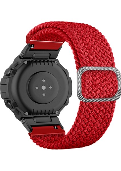 Huami Amazfit Için T-Rex / T-Rex Pro / Ares Nefes Alabilir Saat Kayışı Esnek Naylon Saat Bandına Ayarlanabilir Tokalı-Kırmızı (Yurt Dışından)