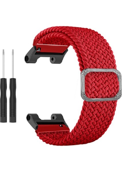 Huami Amazfit Için T-Rex / T-Rex Pro / Ares Nefes Alabilir Saat Kayışı Esnek Naylon Saat Bandına Ayarlanabilir Tokalı-Kırmızı (Yurt Dışından) fırsatları