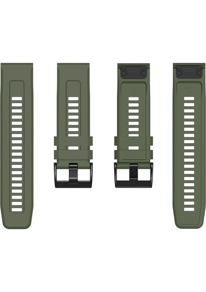 Garmin Fenix ​​7x Silikon Saat Band 26MM Metal Toka Kayışı - Asker Yeşili (Yurt Dışından) modelleri