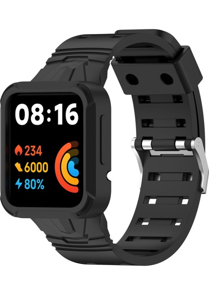 Xiaomi Redmi Için 2 Lite/mi Watch Lite2/lite1 Universal Silikon Watchme Bandı Bilek Strap Sports Watch Backle - Siyah (Yurt Dışından)