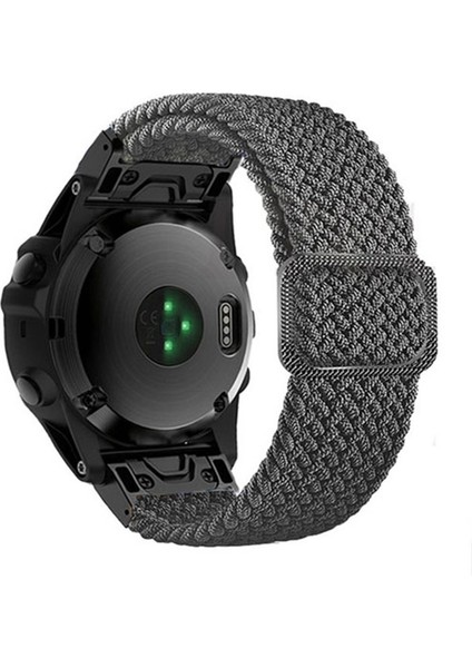 Garmin Fenix ​​7x / Fenix ​​3/3 Saat Naylon Watch Band Akıllı Bilezik 26MM Tokalı Ayarlanabilir Kayış - Gri (Yurt Dışından)