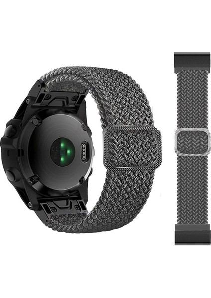 Garmin Fenix ​​7x / Fenix ​​3/3 Saat Naylon Watch Band Akıllı Bilezik 26MM Tokalı Ayarlanabilir Kayış - Gri (Yurt Dışından) indirimleri