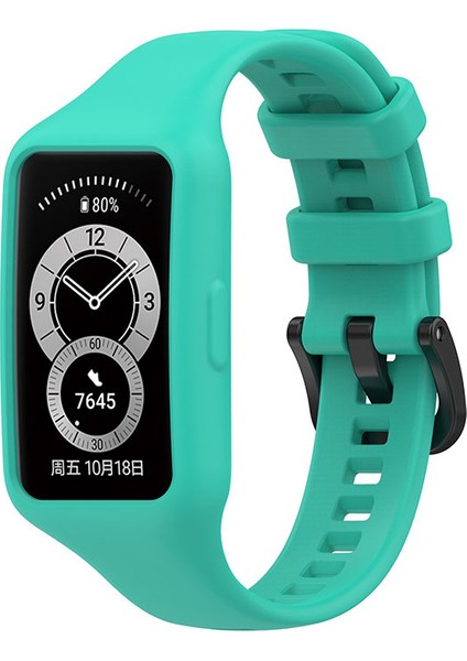 Honor Band 6/huawei Band 6/huawei Band 6 Pro - Cian Için Yedek Tek Parçalı Akıllı Saat Kayış Kasası Silikon Bilek Bandı (Yurt Dışından) modelleri