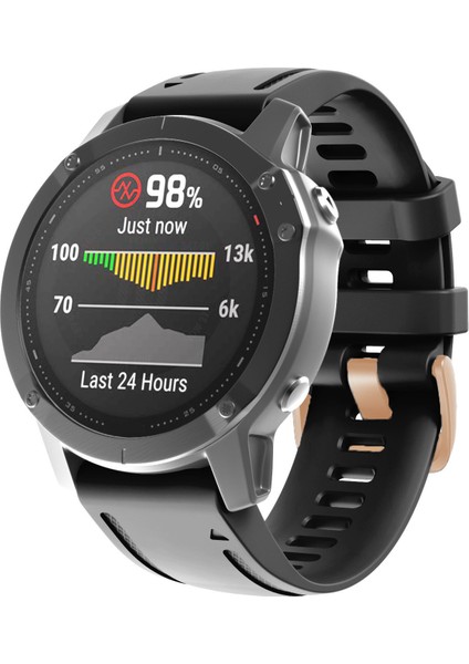 Garmin Fenix ​​7s / 6s Pro / 5s Için Saat Bando / 5s Plus / Instinct 2s 20MM Silikon Yedek Kayışı Gül Altın Tokalı - Siyah (Yurt Dışından) fiyatları