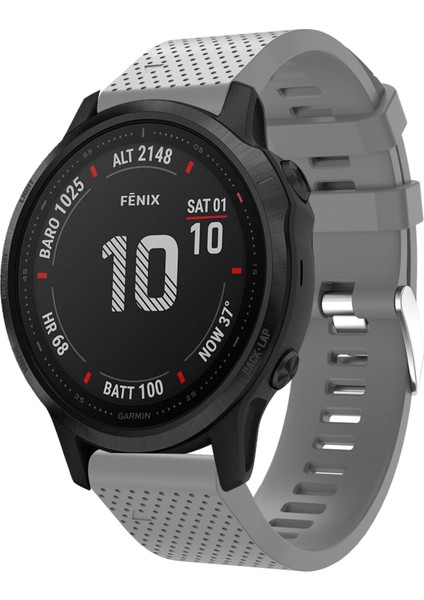 Garmin Fenix ​​7s/6s/6s Pro/5s/5s Için Gümüş Tokalı Şık Silikon Spor Saat Band Kayışı (Yurt Dışından) fiyatları