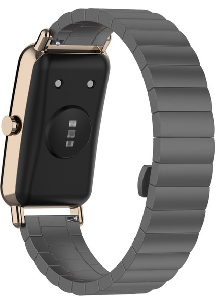 Huawei Saat Için Fit Mini 16MM Paslanmaz Çelik Iz Bant Akıllı Saat Kayışı - Gri (Yurt Dışından)