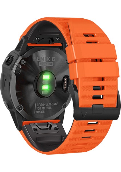 Garmin Tactix Için Delta / Enduro Yatay Stripes Silikon Saat Kayışı Ayarlanabilir Bilek Bandı - Turuncu / Siyah (Yurt Dışından)