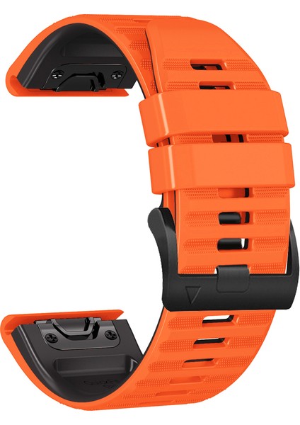 Garmin Tactix Için Delta / Enduro Yatay Stripes Silikon Saat Kayışı Ayarlanabilir Bilek Bandı - Turuncu / Siyah (Yurt Dışından) modelleri