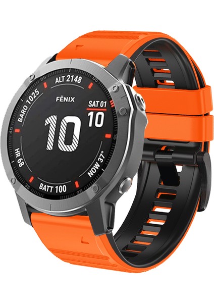 Garmin Tactix Için Delta / Enduro Yatay Stripes Silikon Saat Kayışı Ayarlanabilir Bilek Bandı - Turuncu / Siyah (Yurt Dışından) indirimleri