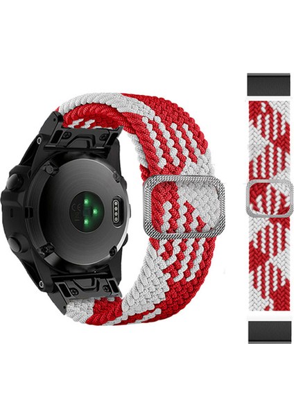 Garmin Fenix ​​7x / Fenix ​​3/3 Saat Naylon Watch Band Akıllı Bilezik 26MM Tokalı Ayarlanabilir Kayış - Kırmızı / Beyaz (Yurt Dışından) indirimleri