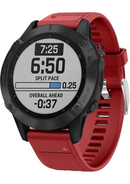 Garmin Fenix ​​7x/6x Safir Gps/6x Pro/6x Gps/5x Gps/5x Artı Silikon Spor Saat Band Gümüş Tokalı Ayarlanabilir Saat Kayışı - Kırmızı (Yurt Dışından) fiyatları