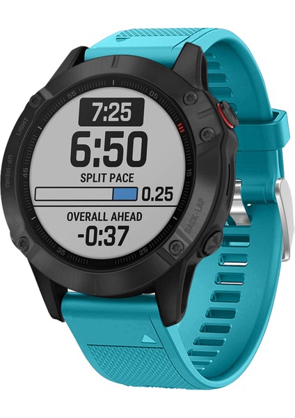 Garmin Fenix ​​7x/6x Safir Gps/6x Pro/6x Gps/5x Gps/5x Artı Silikon Spor Saat Band Gümüş Toka ile Ayarlanabilir Saat Kayışı - Gökyüze Mavi (Yurt Dışından) fiyatları