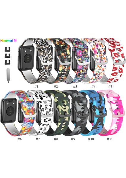 Desen Baskı Silikon Watchme Bandı Kayışı Huawei Watch Fit Için - Köpek S Pençe (Yurt Dışından) indirimleri