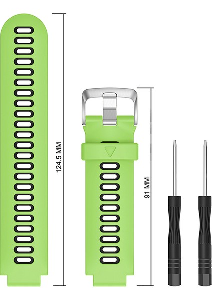 Garmin Forerunner Için 235 / 230/620/630 / 220 /735 / 735XT Silikon Saat Grubu Watchme Kayışı Yedek Parça Evrensel 22MM Saat Bandı - Yeşil / Siyah (Yurt Dışından) fırsatları