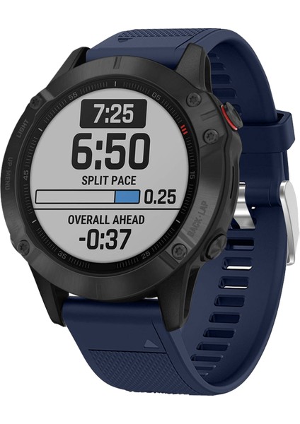 Garmin Fenix ​​7x/6x Safir Gps/6x Pro/6x Gps/5x Gps/5x Artı Silikon Spor Saat Band Gümüş Tokalı Ayarlanabilir Saat Kayışı - Koyu Mavi (Yurt Dışından) fiyatları