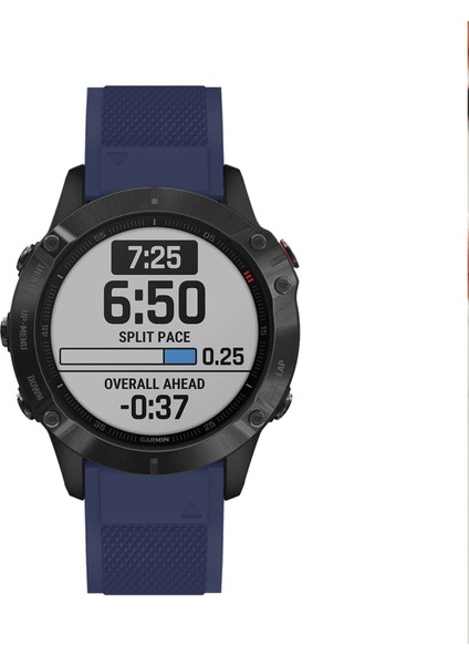 Garmin Fenix ​​7x/6x Safir Gps/6x Pro/6x Gps/5x Gps/5x Artı Silikon Spor Saat Band Gümüş Tokalı Ayarlanabilir Saat Kayışı - Koyu Mavi (Yurt Dışından) indirimleri