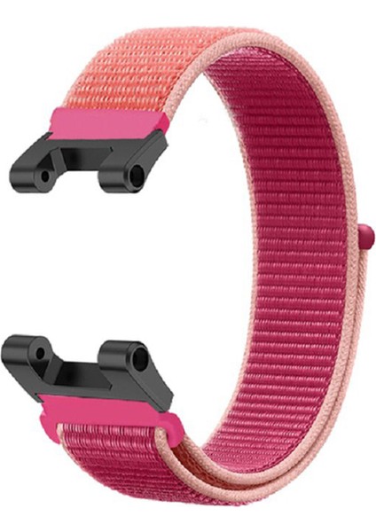 Huami Amazfit Için T-Rex / T-Rex Pro / Ares Ayarlanabilir Saat Kayışı Esnek Naylon Bilezik Akıllı Saat Kadınlar / Erkekler Için Nefes Alabilir Bant-Pembe (Yurt Dışından)