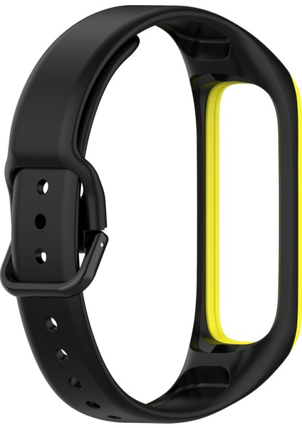 Samsung Galaxy Fit 2/SM-R220 Için Iki Renkli Silikon Watchme Bandı Yedek Kayışı-Siyah/sarı (Yurt Dışından) fırsatları