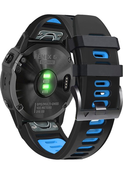 Huami Amazffit Falcon / Coros Vertix Silikon Watchme Bandı Watchme Kayışı - Siyah / Mavi (Yurt Dışından)