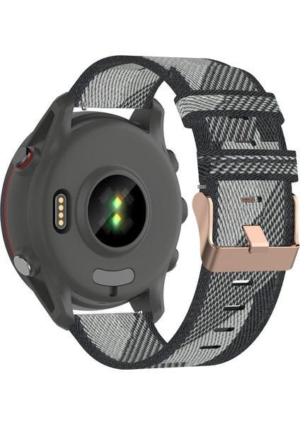 Garmin Forerunner Için 255S / Venu 2s / Xiaomi Mi Saat Kayışı Evrensel 18MM Naylon Naylon Watchme Grubu Spor Saati Toka ile Yedek Saat Bandı - Gri Şerit (Yurt Dışından)