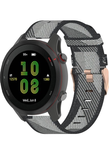 Garmin Forerunner Için 255S / Venu 2s / Xiaomi Mi Saat Kayışı Evrensel 18MM Naylon Naylon Watchme Grubu Spor Saati Toka ile Yedek Saat Bandı - Gri Şerit (Yurt Dışından) fiyatları