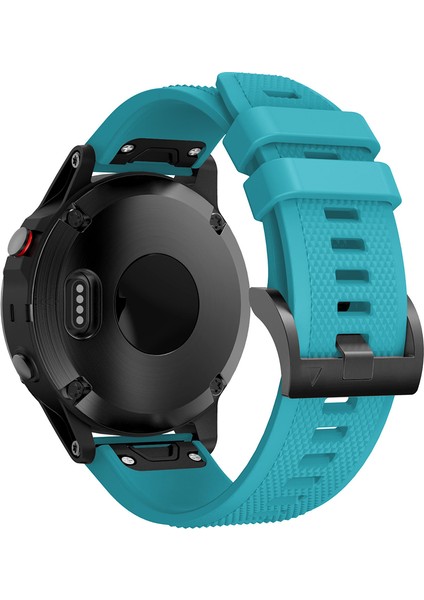 Garmin Fenix ​​için Silikon Watchme Bandı 5 Siyah Üçgen Tokalı Ayarlanabilir Akıllı Saat Kayışı - Bebek Mavisi (Yurt Dışından)