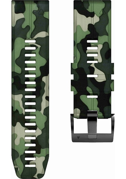 Garmin Descent Için G1 / Instinct 2 / Epix Gen2 Baskılı Desen Saat Band Yumuşak Silikon Yedek Spor Kayışı - Kamuflaj Yeşil (Yurt Dışından) modelleri