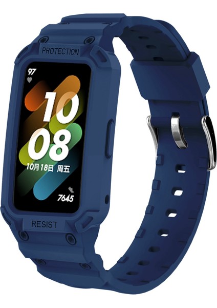 Honor Band 6/huawei Band 6/7 Yedek Tpu Saat Band Ayarlanabilir Bilek Kayışı + Watchme Kılıfı - Midnight Blue (Yurt Dışından)