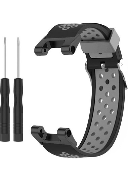 Huami Amazffit T-Rex / T-Rex Pro / Ares Için Çift Renkli 22MM Saat Bandı Silikon Saat Kayışı Yedek Saat Bandı Çok Delikli Tasarımlı-Siyah / Gri (Yurt Dışından) fırsatları
