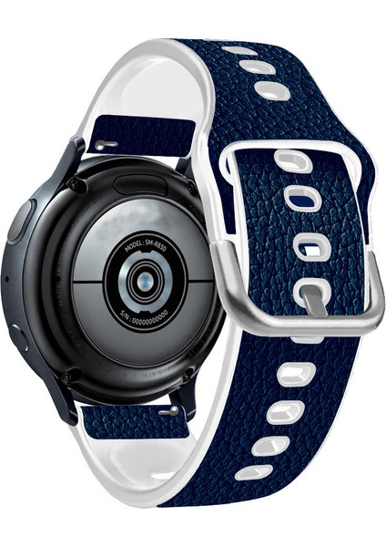 22MM Litchi Doku Pu Deri Kaplamalı Tpu Saat Bandı Ayarlanabilir Çoklu Delikler Huawei Için Kayışı Gt3 46MM/GT Runner - Mavi (Yurt Dışından)
