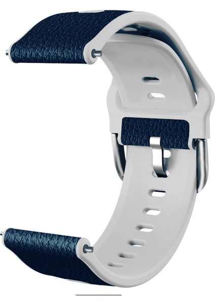 22MM Litchi Doku Pu Deri Kaplamalı Tpu Saat Bandı Ayarlanabilir Çoklu Delikler Huawei Için Kayışı Gt3 46MM/GT Runner - Mavi (Yurt Dışından)