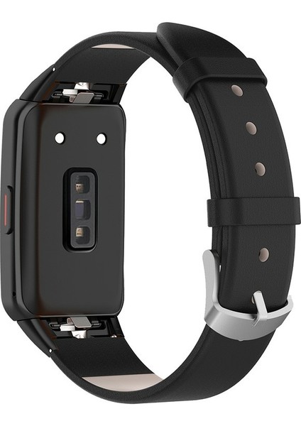 Üst Kat Üst Kat Huawei Band 6/honor Band 6 - Siyah Için Deri Bant Strap Swaysed (Yurt Dışından)