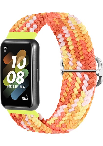 Huawei Band 7 Örgülü Watch Band Yedek Bilek Kayışı Ayarlanabilir Tokalı - Coloful Orange (Yurt Dışından) indirimleri