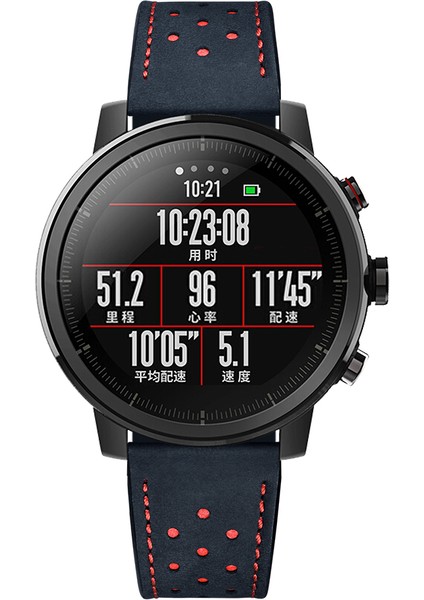 Huawei Watch 2/1 Için 22MM Deri Kaplamalı Akıllı Watchme Kayışı - Mavi (Yurt Dışından)